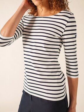 Saint James Garde-Côte Breton shirt in cream and tan